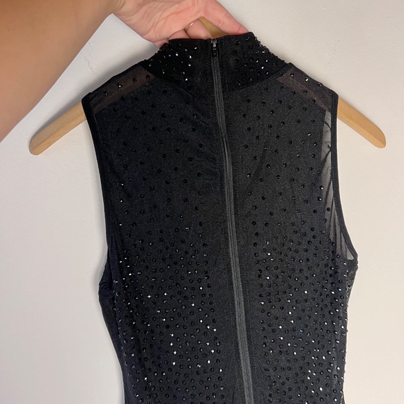 Windsor Sheer Glitter/Bedazzled High Neck Sleeveless Snap Bodysuit NWT Size M - Picture 4 of 8